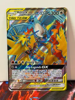 Pokemon TCG Sun Moon Hidden Fates Moltres Zapdos Articuno GX Tag Team 66/68 MINT - Image 3