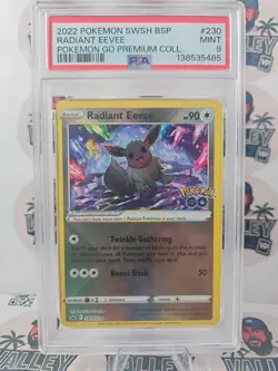 2022 Pokemon Go Radiant Eevee SWSH230 Premium Collection Promo Black Star PSA 9 - Image 1