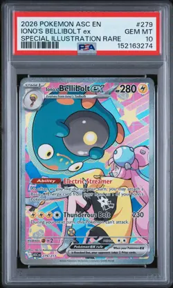 2026 POKEMON ASCENDED HEROES SPECIAL ILLUSTRATION IONO'S BELLIBOLT EX PSA 10 - Image 1