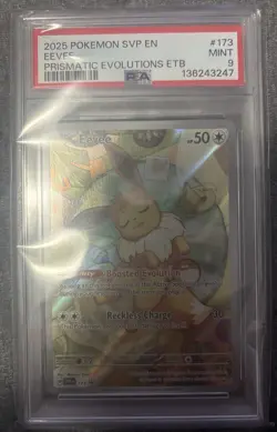 PSA 9 Eevee SVP 173 Prismatic Evolutions ETB Promo Pokemon SVP173 - Image 1