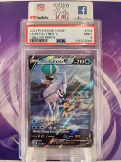 PSA Mint 9 2022 Pokemon SWSH Chilling Reign Calyrex V Alt Art 164/198 - Image 1