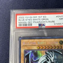 Yugioh PSA 9 Blue-Eyes White Dragon MAMA-EN104 Secret Pharaoh's Rare 1st S#4266 - Image 5
