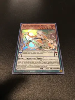 Yugioh LaSolfachord Angelia ANGU-EN019 Super Rare NM Pendulum 1st Edition - Image 1