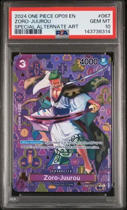 2024 ONE PIECE OP09-EMPERORS IN THE NEW WORLD #067 ZORO-JUUROU PSA 10 - Image 1