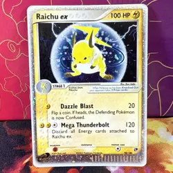 Pokemon TCG Raichu EX Sandstorm Holo Card 98/100 Ultra Rare Lightly Played - Image 1