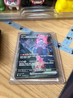Pokemon Card Korean Team Rocket's Mewtwo ex SAR 125/098 free shipping - Image 3
