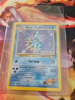 Pokemon Misty's Seadra Prerelease Promo Gym Heroes Stage 1 Card 9/132 English - Image 1