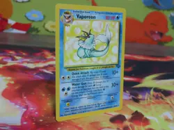 Vaporeon Jungle Non Holo 1999 Vintage Pokemon Card Lightly Played LP - Image 2