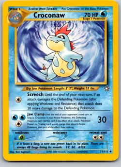 CROCONAW 31/111 N1 NEO GENESIS POKEMON CARD TCG MP 2000 - Image 2