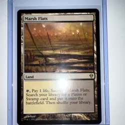 Magic: The Gathering Marsh Flats Zendikar Rare Land 219/249 - Image 1