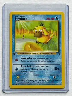 1999 POKEMON FOSSIL 53 PSYDUCK 1ST EDITION - NM - Near Mint Vintage Card - Image 1