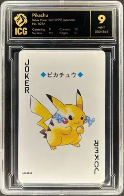 IGS 9 - PIKACHU JOKER - NO.025 - SILVER POKER SET 1999 POKEMON JAPANESE - LC1 - Image 1