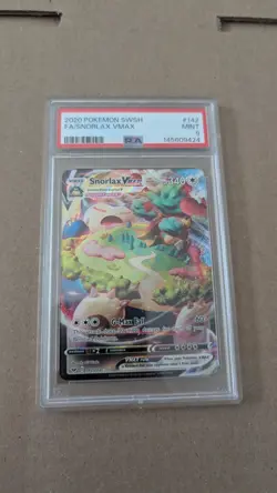 Pokemon 2020 Sword & Shield Snorlax VMAX Full Art 142/202 PSA 9 Mint - Image 1