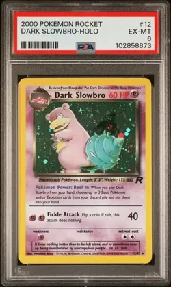 2000 Pokemon Rocket #12 Dark Slowbro-Holo PSA 6 - Image 1