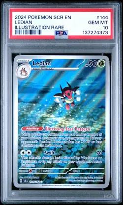 2024 POKEMON SCR EN-STELLAR CROWN ILLUSTRATION RARE #144 LEDIAN PSA 10 - Image 1
