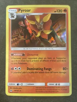 Pyroar 19/131 Sm-Forbidden Light Holo Pokemon TCG LP - Image 1