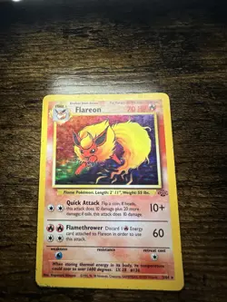 Pokemon TCG Flareon Jungle 3/64 Holo Unlimited Vintage - Image 2