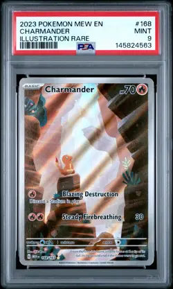 PSA 9 MINT Charmander 168/165 Pokemon Scarlet & Violet 151 Illustration Rare - Image 1