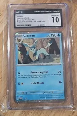 Pokemon Glaceon Prismatic Evolutions Tech Sticker Holo Promo SVP EN 171 CGC 10 - Image 1