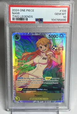 NAMI 106 One Piece OP08 Two Legends PSA 10 GEM MT Full Art Holo Foil 🔥 - Image 1