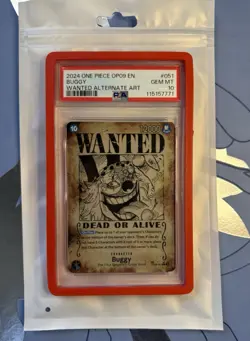 One Piece Buggy OP09-051 SP Wanted Poster Alternative Art PSA 10 - Image 1