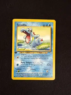 1st Edition Totodile 81/111 Neo Genesis Set Rare Vintage Pokemon Card - Image 1