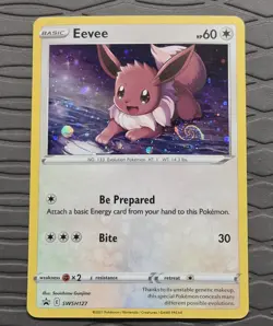 * HD Galaxy Swirl * Eevee SWSH127 SWSH Promo Cosmos Holo Pokemon Card - Image 1