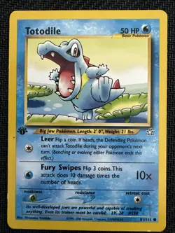 Pokemon Cards Totodile 81/111 1ST EDITION Neo Genesis WOTC Common NM - Image 1