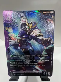 Gundam Barbatos 4th Form LR ST05-001 Gundam Card Game Alternate Art Promo NM - Image 1