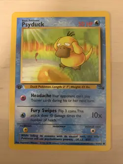 First Edition Psyduck Fossil Pokemon Card -NM - Image 1