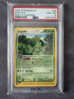 PSA 8 Sceptile Rare Pokemon TCG 2003 EX Ruby & Sapphire Graded Pokemon Card - Image 1