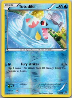 XY - Phantom Forces #15/119 Totodile Reverse Holo - Image 1
