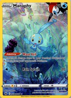 Pokemon TCG Manaphy GG06/GG70 Crown Zenith: Galarian Gallery Holo NM (SKU 1-2) - Image 1