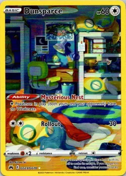 Pokemon TCG Dunsparce Crown Zenith: Galarian Gallery GG23/GG70 NM (SKU 1-4) - Image 1