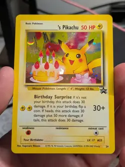 Birthday Pikachu - Holo - #24 WOTC Black Star Promo - Pokemon TCG - 2000 📷👀 - Image 3