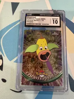 Topps Chrome 2000 Pokemon Series 1 Chrome Weepinbell 70 - Image 1