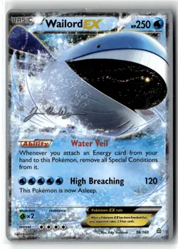 Wailord EX ⭐ 38/160 Holo Rare EX Primal Clash World Championship Pokemon LP - Image 1