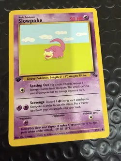1st Edition Slowpoke 55/62 Pokemon TCG WOTC Base Set Fossil NM - Image 1