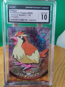 Pidgey [Foil] #16 (Pokemon 1999 Topps TV) Grade 10 GEM MINT - Image 1