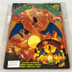 Pokemon TOMY Jumbo Carddass - Art Board & Sticker - Charizard - Sealed - #3195 - Image 1