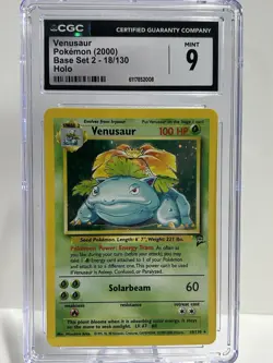 Venusaur #18 Pokemon Base set 2 CGC 9 Mint - Image 1