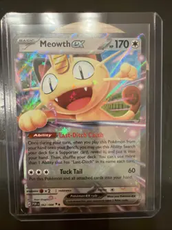 PERFECT ORDER Meowth ex 062/088 Pokemon TCG - in hand - ships immediately - Image 1