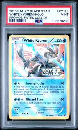 2016 POKEMON XY BLACK STAR PROMO FATES COLLIDE #XY128 WHITE KYUREM-HOLO PSA 9 - Image 1