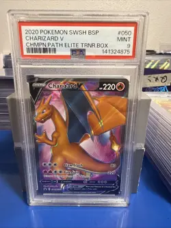 PSA 9 CHARIZARD V 050 CHAMPIONS PATH PROMO POKEMON MJ - Image 1