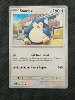 Pokemon Snorlax 136/167 Non Holo Scarlet & Violet Twilight Masquerade - Image 1
