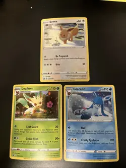 Eevee SWSH190 Leafeon SWSH191 & Glaceon SWSH192 NM Holo Lot Sword & Shield Promo - Image 1