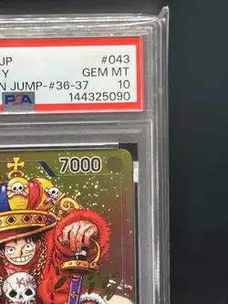 PSA 10 Monkey D Luffy P-043 Weekly Shonen Jump Promo One Piece TCG JP - Image 3