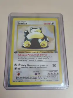 Pokemon TCG Snorlax 1st Edition Jungle Set Card 27/64 DMG Played Vintage WOTC - Image 1