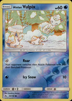 Pokemon TCG Reverse Holo Card Alolan Vulpix SM - Ultra Prism 30/156 - Image 1