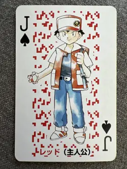 Red Trainer Charizard Pokemon Red Nintendo Playing Card Game Japan Spade Jack - Image 1